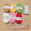 [Tặng Kéo Bấm+Bông Gòn] Combo 6 Cuộn Len Hàn 25G Đầy Đủ Phụ Kiện - Set Móc Len Milk Cotton 25G