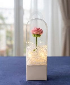 Hoa Hồng Len Handmade Trong Hộp Đèn LED Mới Nhất 2026