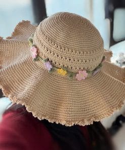 Nón Rộng Vành Len Móc Đính Hoa Mới Nhất 2026