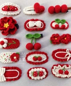 Kẹp Tóc Len Handmade Đỏ Trắng – Hot Trend 2026