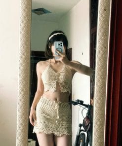 Set Áo Yếm Và Chân Váy Len