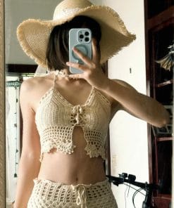 Set Áo Yếm Và Chân Váy Len