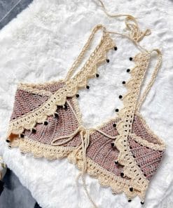 Áo Bra Len Móc Phối Hạt Cườm Mới Nhất 2026